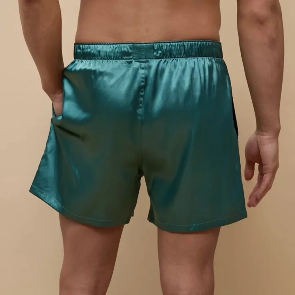 American Eagle Men's Stretch Satin Boxer Shorts Teal Blue Size XS (26-28) NWOT
